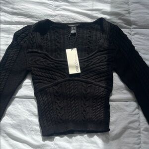 Black Cable Knit Women’s Sweater